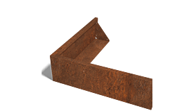 Cortenstaal keerwand buitenhoek 1000x1000mm (hoogte 300mm)