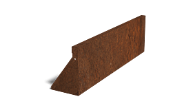 Cortenstaal keerwand recht 1000mm (hoogte 300mm)