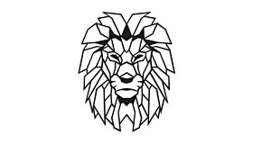 Metalen wanddecoratie Lion 1.0