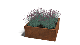 Cortenstaal plantenbak Miami 1000x1000