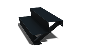 Zwarte trap New York 2-trede (breedte 1000mm)