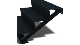 Zwarte trap New York 3-trede (breedte 1000mm)