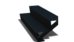 Zwarte trap New York 2-trede (breedte 1200mm)