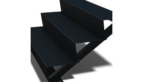 Zwarte trap New York 3-trede (breedte 1200mm)