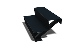 Zwarte trap New York 2-trede (breedte 800mm)