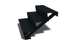Zwarte trap New York 3-trede (breedte 800mm)