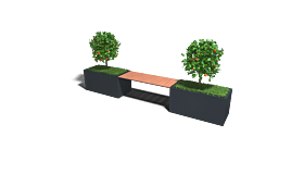 Gepoedercoat staal plantenbak met bankje Vegas Texas
