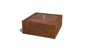 Cortenstaal watertafel 1000x1000x400