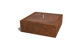 Cortenstaal watertafel 1200x1200x400