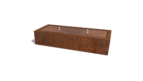 Cortenstaal watertafel 2000x800x400