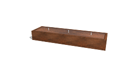 Cortenstaal watertafel 3000x800x400