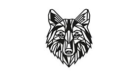 Metalen wanddecoratie Wolf 1.0