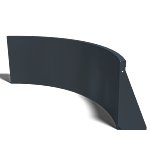 Gepoedercoat staal keerwand binnenbocht 1000x1000mm (hoogte 500mm)