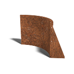 Cortenstaal keerwand binnenbocht 500x500mm (hoogte 500mm)