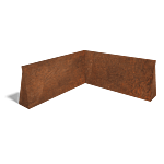 Cortenstaal keerwand binnenhoek 1000x1000mm (hoogte 500mm)