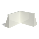 Gepoedercoat staal keerwand binnenhoek 500x500mm (hoogte 400mm)