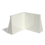 Gepoedercoat staal keerwand binnenhoek 500x500mm (hoogte 500mm)