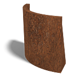 Cortenstaal keerwand buitenbocht 500x500mm (hoogte 500mm)