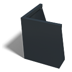 Gepoedercoat staal keerwand buitenhoek 500x500mm (hoogte 600mm)