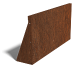 Cortenstaal keerwand recht 1000mm (hoogte 500mm)
