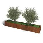 Cortenstaal plantenbak Texas xxl 3000x500