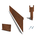 Cortenstaal kantopsluiting geplet 130mm complete set per 24 meter