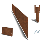 Cortenstaal kantopsluiting recht 150mm complete set per 24 meter