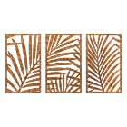Cortenstaal wanddecoratie Ferns 3-parts