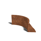Cortenstaal keerwand binnenbocht 500x500mm (hoogte 300mm)