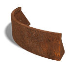 Cortenstaal keerwand buitenbocht 1000x1000mm (hoogte 300mm)