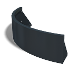 Gepoedercoat staal keerwand buitenbocht 1000x1000mm (hoogte 300mm)