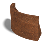 Cortenstaal keerwand buitenbocht 500x500mm (hoogte 300mm)
