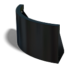 Gepoedercoat staal keerwand buitenbocht 500x500mm (hoogte 300mm)
