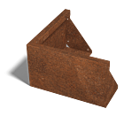 Cortenstaal keerwand buitenhoek 500x500mm (hoogte 300mm)