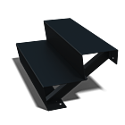 Zwarte trap New York 2-trede (breedte 1200mm)