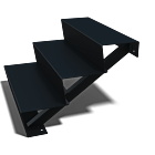 Zwarte trap New York 3-trede (breedte 1200mm)