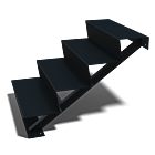 Zwarte trap New York 4-trede (breedte 1200mm)