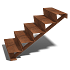 Cortenstaal trap New York 5-trede (breedte 1000mm)