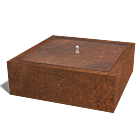Cortenstaal watertafel 1200x1200x400