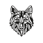 Metalen wanddecoratie Wolf 1.0