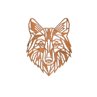 Cortenstaal wanddecoratie Wolf 1.0