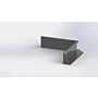 Gepoedercoat staal keerwand binnenhoek 1000x1000mm (hoogte 300mm)