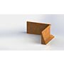 Cortenstaal keerwand binnenhoek 1000x1000mm (hoogte 500mm)