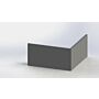 Gepoedercoat staal keerwand buitenhoek 1000x1000mm (hoogte 500mm)