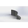 Gepoedercoat staal keerwand binnenbocht 500x500mm (hoogte 300mm)