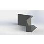Gepoedercoat staal keerwand binnenhoek 500x500mm (hoogte 400mm)