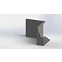 Gepoedercoat staal keerwand binnenhoek 500x500mm (hoogte 500mm)