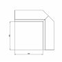 Gepoedercoat staal keerwand binnenhoek 500x500mm (hoogte 400mm)