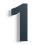 Zwart RVS huisnummer 1 - 500mm