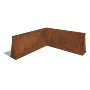 Cortenstaal keerwand binnenhoek 1000x1000mm (hoogte 500mm)